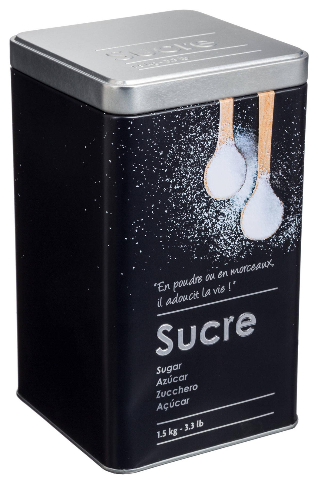 5five Simply Smart Suikerpot, zwart, metaal, 1,5 kg