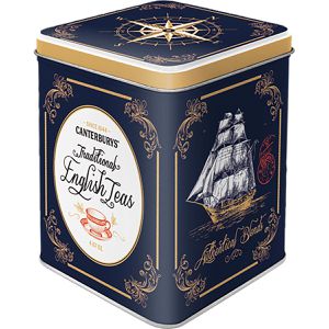 Nostalgic-Art Teedose Traditional English Teas, aus Metall, für 100g losen Tee, mit Motiv, 7,5 x 9,5 x 7,5 cm