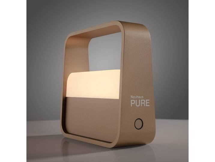 Go LED-Akku-Tischleuchte, bronce, Aluminium - PURE PURE Go - Wohnzimmer - Modern - Eckig