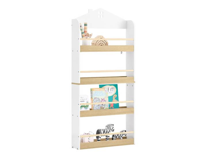 KINDER BÜCHERREGAL mit 4 Ablagen, Weiß