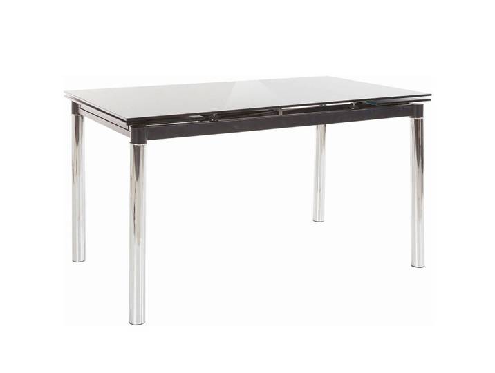 Mid.you Esstisch Nelson, Schwarz, Metall, Glas, Uni, rechteckig, rund, 75x80x140 cm, ausziehbar, gastro- und objekttauglich, Esszimmer, Tische, Esstische, Glastische