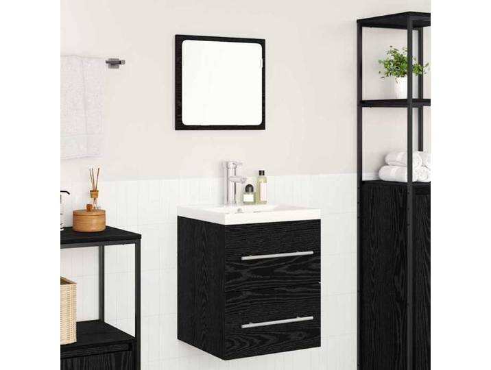 Noir Cabinet WC - - Meuble Lavabo - Armoire basse - Noir 42x39x52 cm N6009