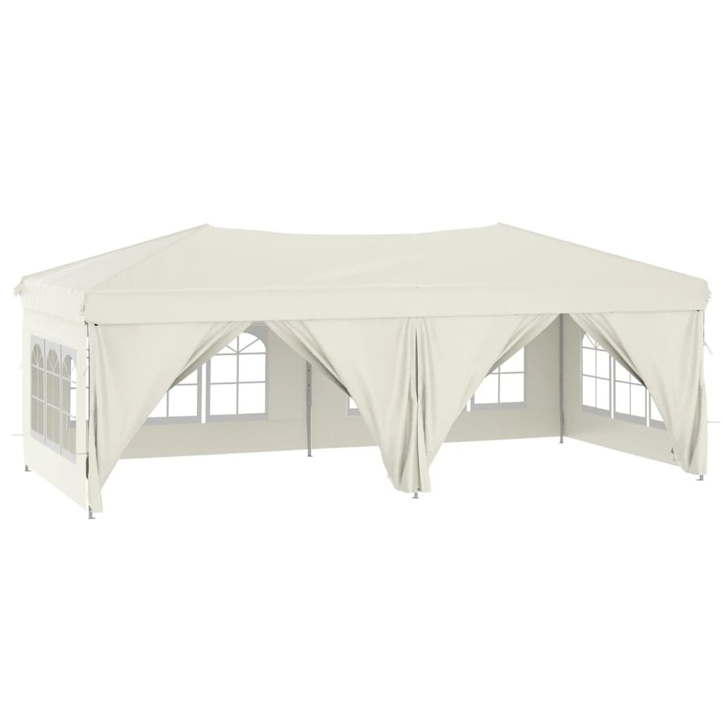 Syfax Partytent inklapbaar met zijwanden 3x6 m crèmekleurig