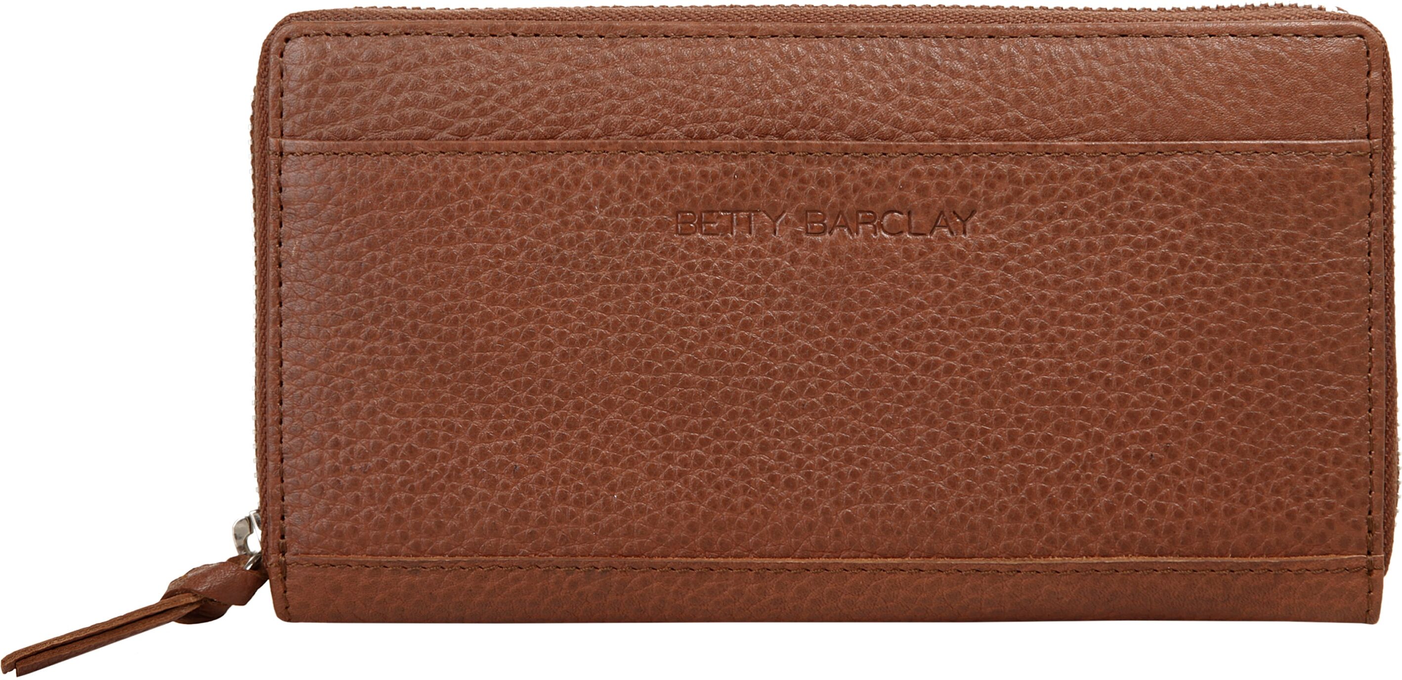 Geldbörse BETTY BARCLAY "BETTY BARCLAY Damen echt Leder", Damen, braun (cognac), Leder, Strukturmuster, Kleinlederwaren Geldbörse, echt Leder cognac Einheitsgröße