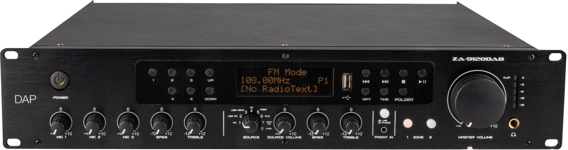 DAP Audio Za-9120dab 120 W 100 V 2-Zonen-Mischverstärker