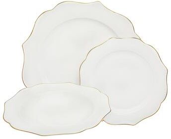 Godinger Arendale Gold Rim 12 Piece Dinnerware Set, Service For 4