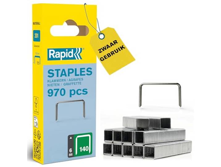 Rapid tackernieten No. 140, 12 mm, vlakdraadnieten 2.000 stuks