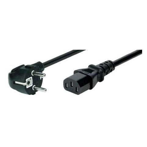 Tecline Netzanschlusskabel, Schukostecker abgewinkelt an Kaltgerätebuchse, schwarz, 5 m Netzanschlusskabel f (5 m) (808030)