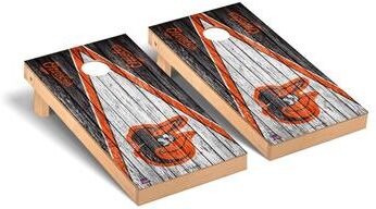 Skip's Garage Baltimore Orioles MLB Triangle Cornhole Board Set