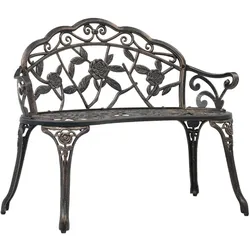 Helloshop26 - Gartenbank Terrassenmöbel Bistro-Terrasse 100 cm Bronzeguss-Aluminium 02_0011138