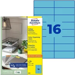 Avery Zweckform 1600er-Pack Farbige Etiketten blau