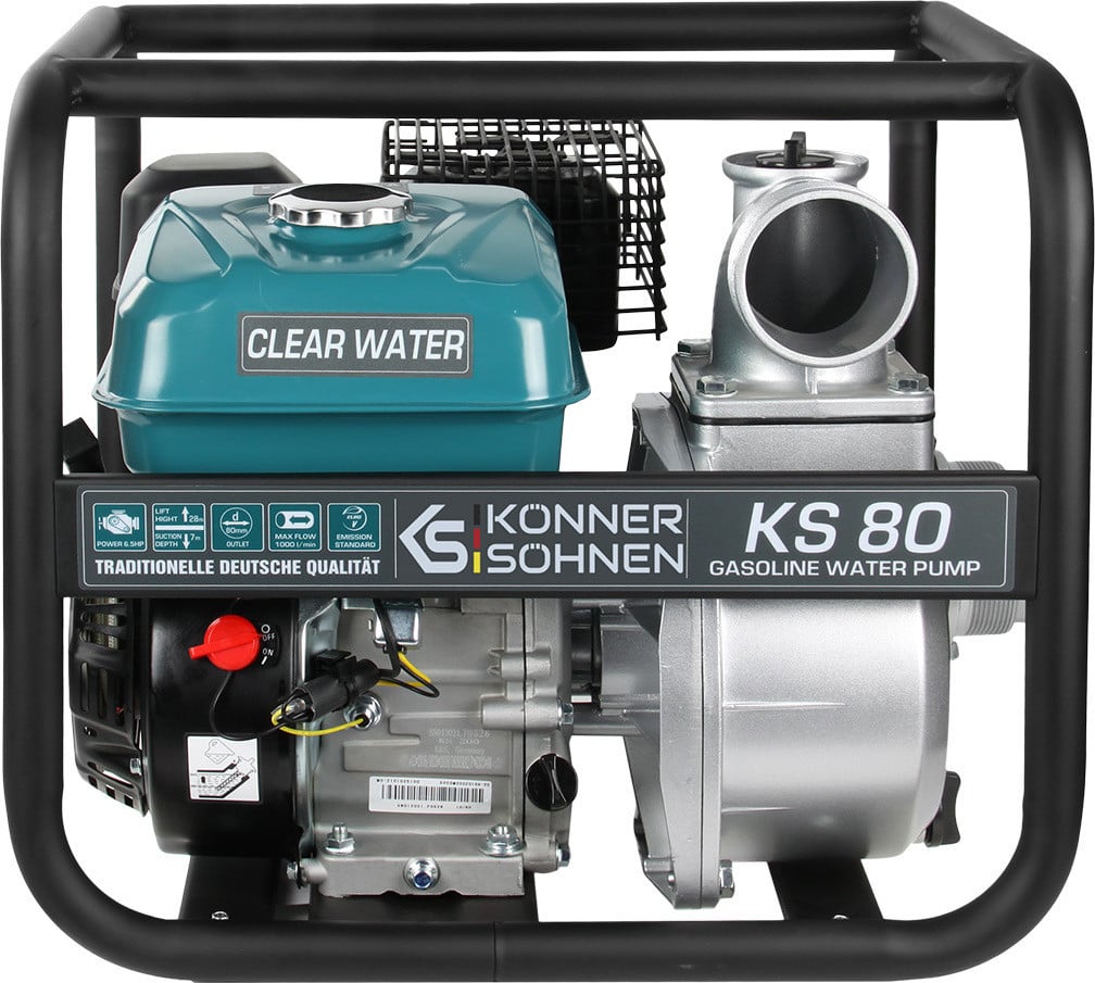 Könner & Söhnen KS 80 benzine hogedrukreiniger, 100 bar, 60.000 liter per uur, zwart-blauw-zilver