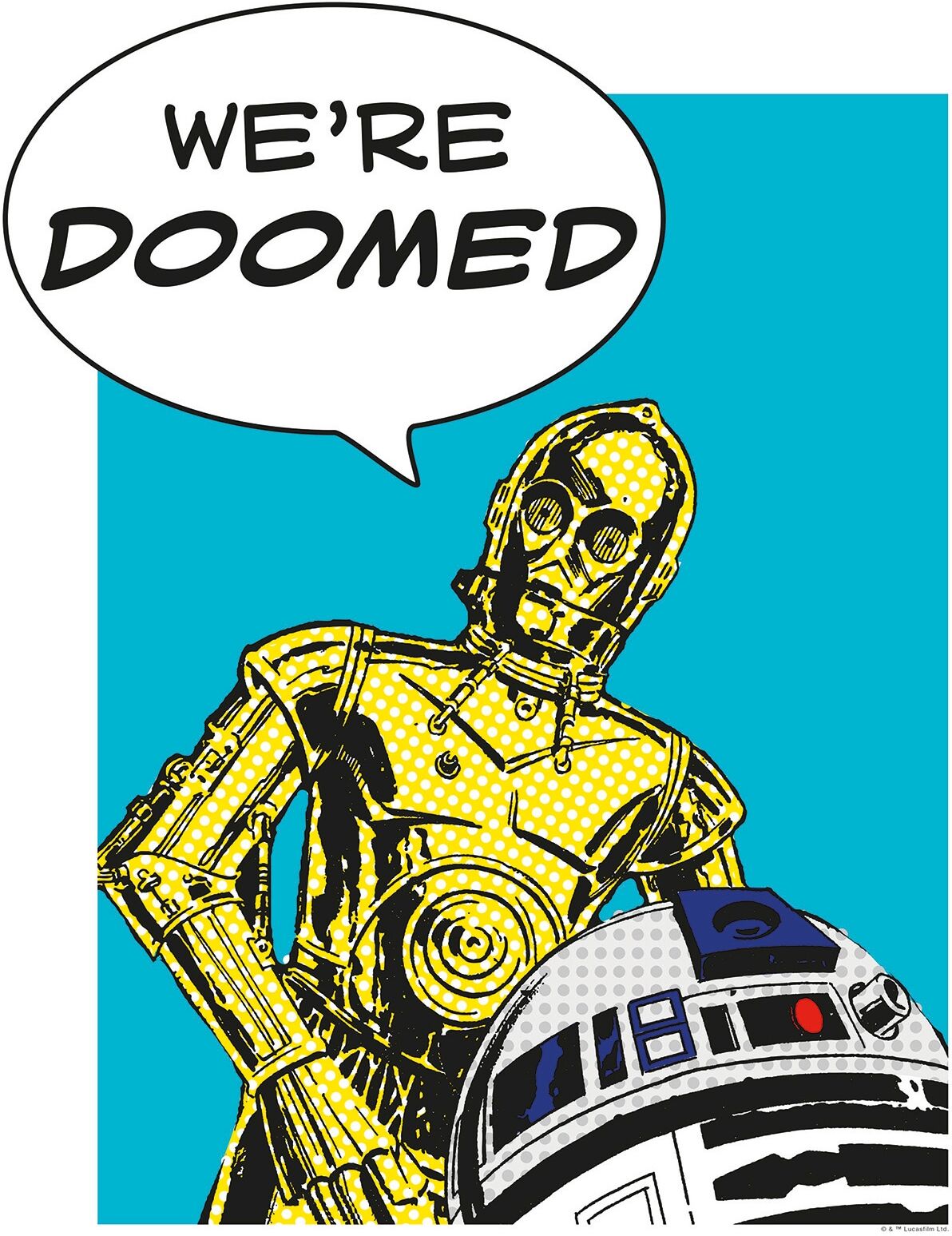 Bild KOMAR "Star Wars Classic Comic Quote Droids", bunt (farbe bild(er): bunt), B:40cm H:50cm, Holz, Papier, Bilder, Bild, Wandbild zur Dekoration im Kinderzimmer - ohne Rahmen farbe bild(er): bunt B/H/T: 40cm x 50cm, Star Wars, 1 Stk.