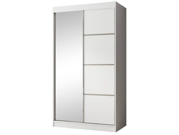 Beautysofa Kleiderschrank PACO moderner Schiebetürenschrank mit Spiegel (Schrank für Kleidung, Schiebeschrank mit dekorative Zierleisten) Weiß oder Schwarz