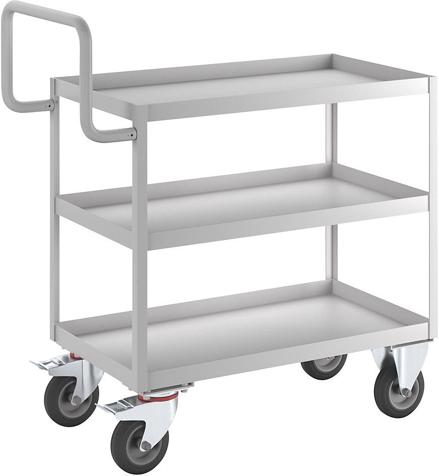 ESD-Montagewagen, Ladeflächen mit Aufkantung, 3 Etagen eurokraft pro