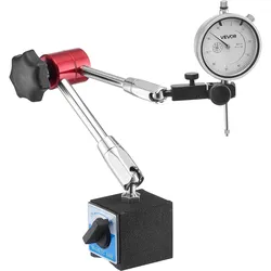 VEVOR Messuhr mit Magnetstativ, Magnetfuß, 0,03 mm Genauigkeit, 0–25,4 mm Bereich, Messuhrhalter, professionell für die Maschineneinrichtung, Messung schmaler Bereiche, leicht abzulesen