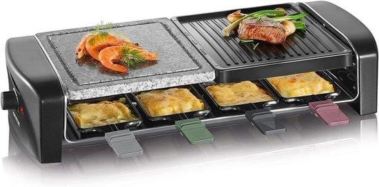 Severin Raclette Grill met Natuursteen Grillplaat, Zwart, 54 x 22 cm