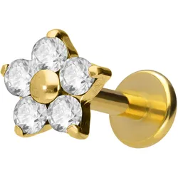 Titan Labret mit Innengewinde KRISTALLBLUME