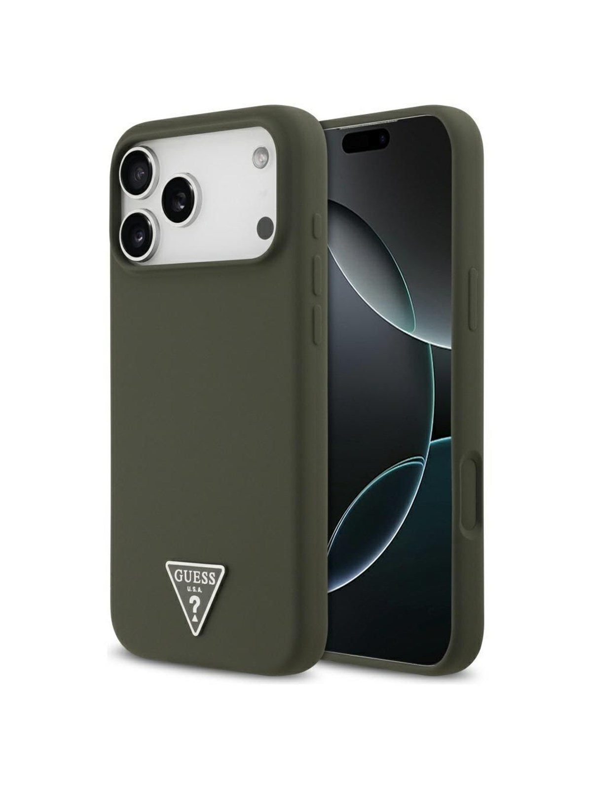 GUESS Silicone Triangle Logo MagSafe Case for iPhone 17 Pro Max - Green