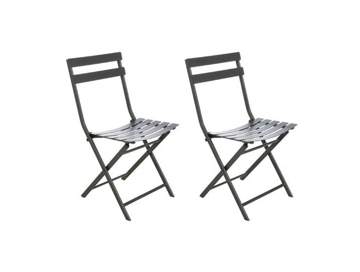 Lot de 2 Chaises de jardin métal pliante Greensboro Graphite - Hesperide