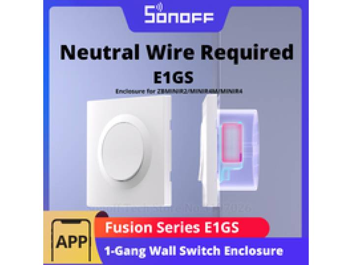 SONOFF E1GS Wandschakelaarbehuizing PC-materiaal Ultraslank ontwerp Installatiebehuizing voor Fusion-serie MINIR4/MINIR4M/ZBMINIR2