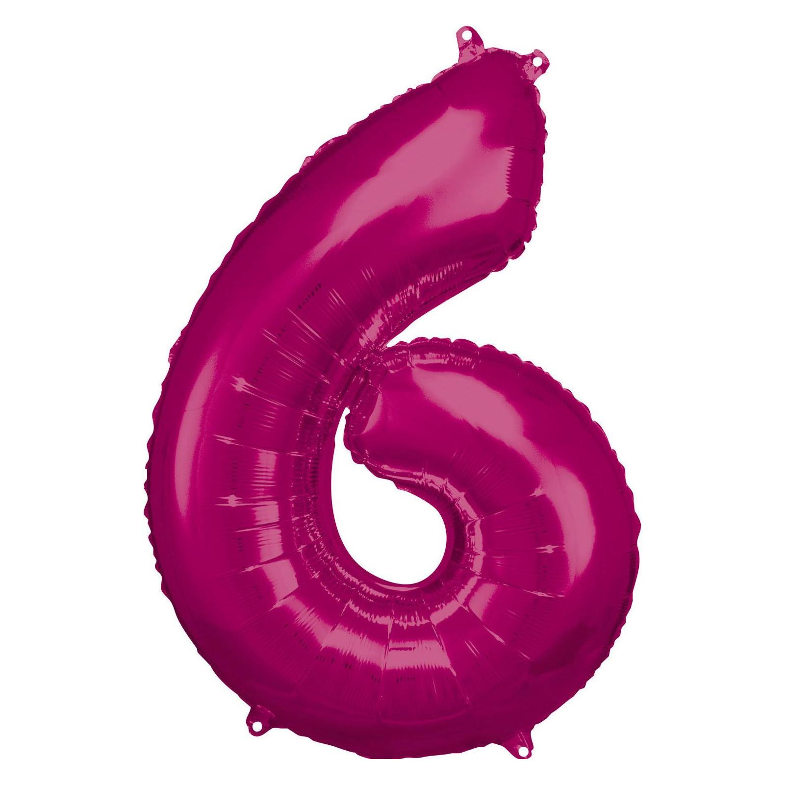 Amscan Folienballon Zahl 6 (1x) (9907287)