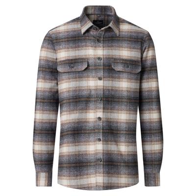 Hemdjacke CASAMODA "CASAMODA Hemdjacke kariert", Herren, Gr. L, braun, 100% Baumwolle, Jacken