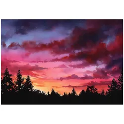 FOTOTAPETE Landschaft Himmel Rosa 250x175 cm