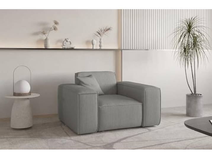 Fun Möbel Sessel Designersessel CELES Premium in Stoff Scala (Grau)