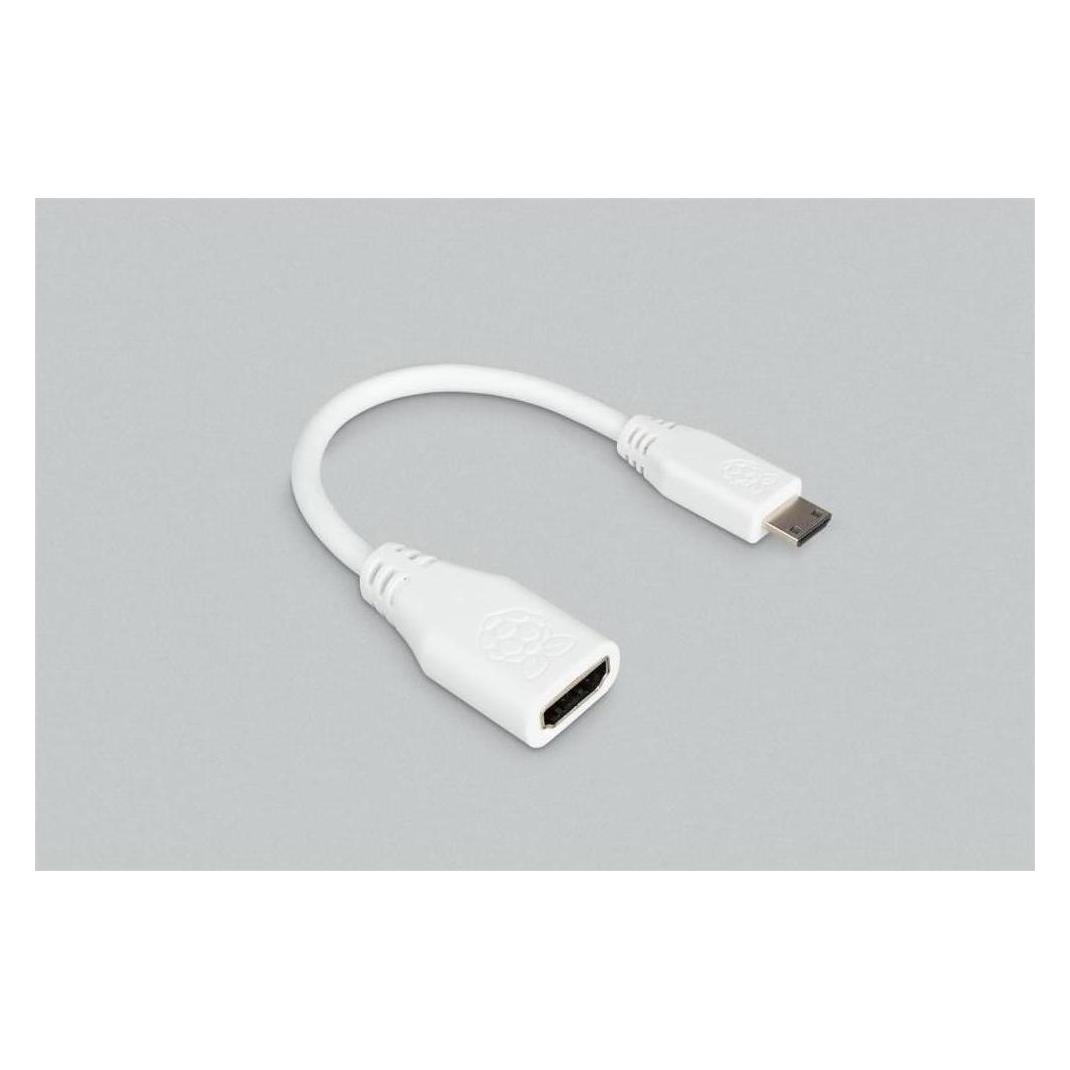 Raspberry Pi EB84404 - Raspberry Mini HDMI CM auf Standard HDMI AF Kabel 10CM Weiss (EB84404)