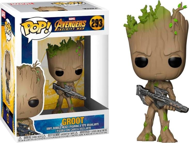 Funko Marvel Avengers Infinity War Pop-figuur Tiener Groot met pistool