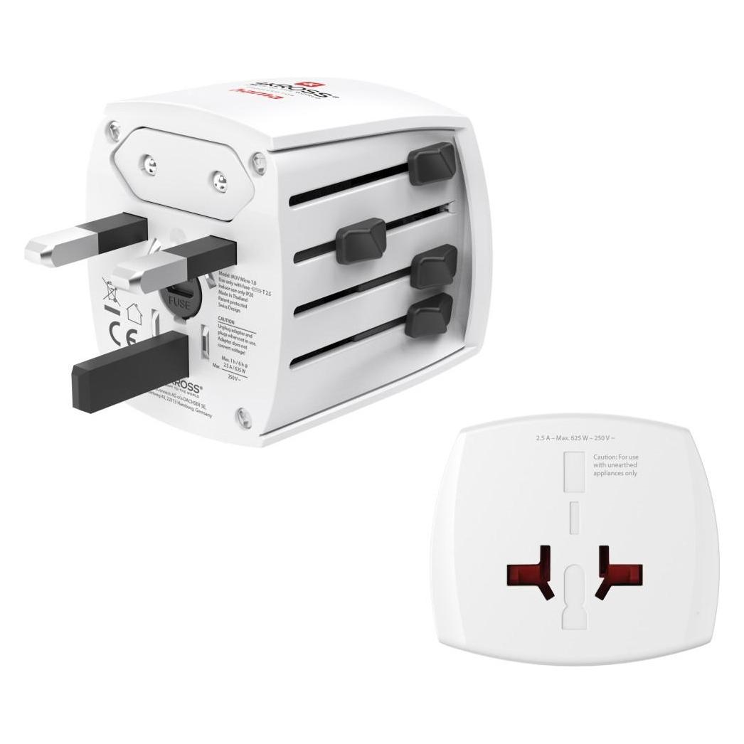 Hama Weltreiseadapter MUV Micro, 2-polig, Weiss (00223466)