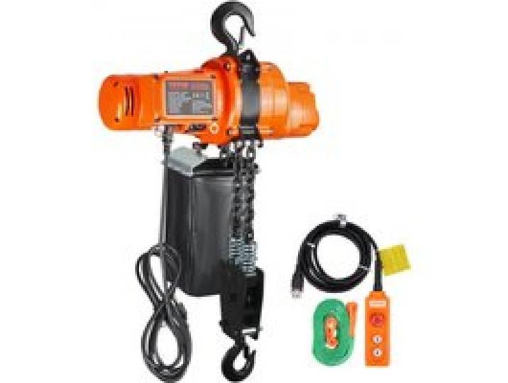 VEVOR Elektrischer Kettenzug, 998 kg Tragkraft, 3 m Hubhöhe, Seilhebezug, einphasige elektrische Seilwinde mit G80-Kette, 3 m Kabelfernbedienung, Ideal für Garagen, Geschäfte, Hotels