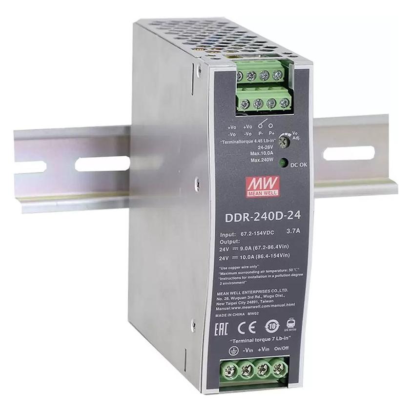 MeanWell MEAN WELL DDR-240B-48, 16.8 - 33.6 V, 240 W, 48 V, 5 A, RoHS, 40 mm (DDR-240B-48)