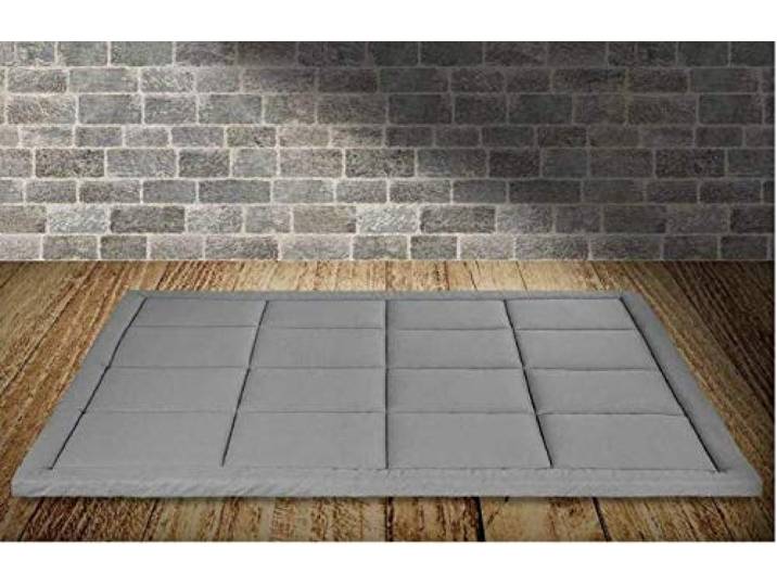 EVERGREENWEB Klappmatratze 90 x 190 cm, Hoch 5 cm, Einrollbar, Faltbar aus Ökologischer Kaltschaumstoff Polyurethan, Futon Platzsparend GRAU
