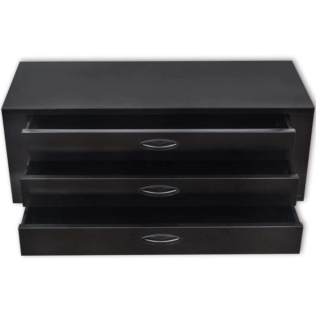 The Living Store metalen gereedschapskist met 3 lades, zwart