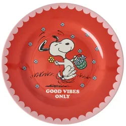 RICE Melamin Teller für Kinder Snoopy, Rot - Ø20 cm