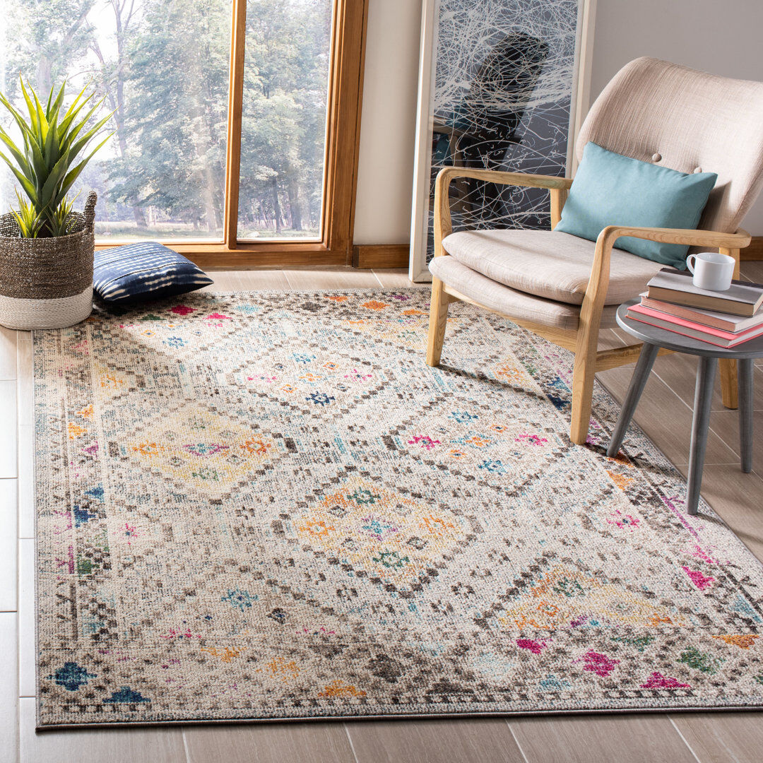 Bloomsbury Market Americus Oriental Area Rug Gray Rectangle 183 x 274cm