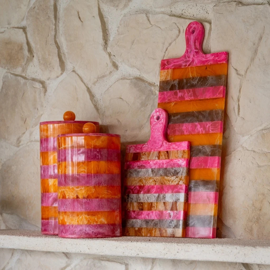 Richmond Interiors Opbergdoos Pink/Orange van Acryl
