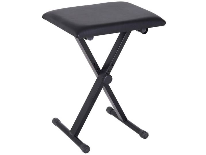 Homcom Klavierhocker Klavierbank zusammenklappbar höhenverstellbar Hocker Schwarz, Metall, 29x47x39 cm, Wohnzimmer, Sessel, Hocker, Sitzhocker