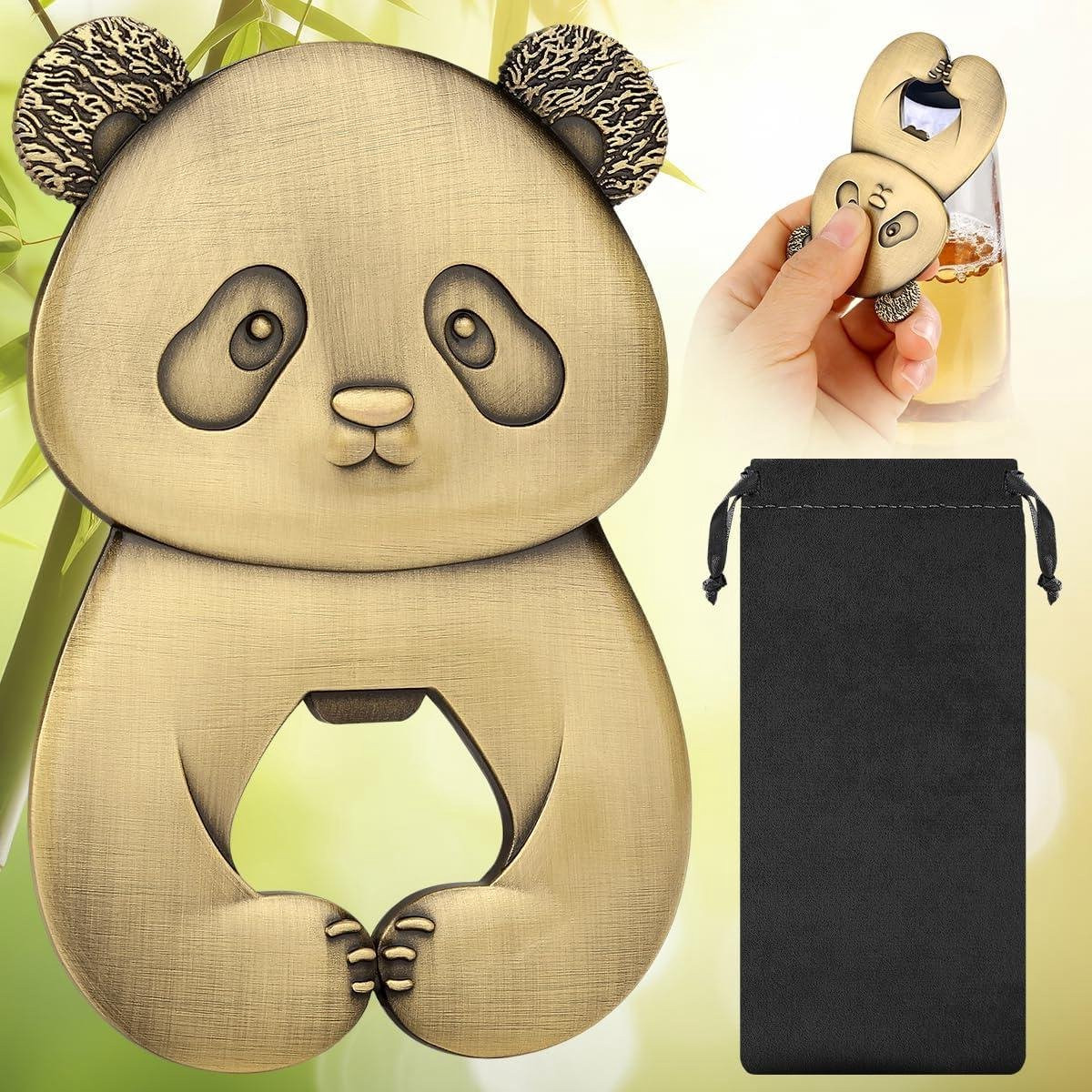 Panda Flesopener in Brons met Leuk Panda Design