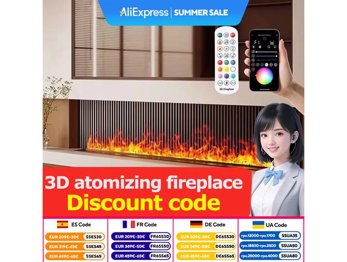 Cheminée à vapeur d'eau à distance, simulateur de feu intérieur, humidificateur décoratif, décor TV avec LED 3D intégrée, cheminée électrique à atomisation moderne et intelligente, pour une ambiance