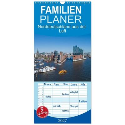 Familienplaner 2027 - Norddeutschland aus der Luft mit 5 Spalten (Wandkalender, 21 x 45 cm) CALVENDO