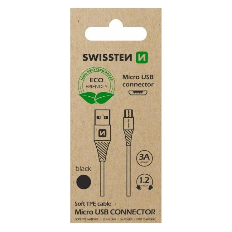 Swissten Datenkabel USB/Micro-USB 1,2M (ECO PACK) (1.20 m) (71504300ECO)