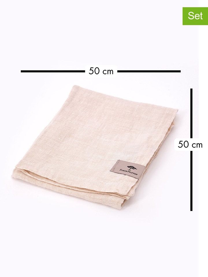 FYNCH-HATTON 4er-Set: Servietten "Sandibe" in Beige - (L)50 x (B)50 cm - onesize