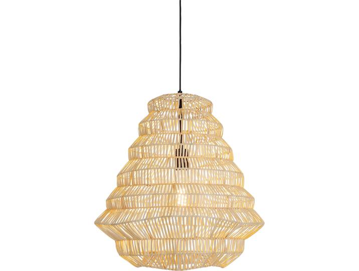 Pendellampe Zina Natur/Schwarz Rattan B 50 cm - Pendellampe