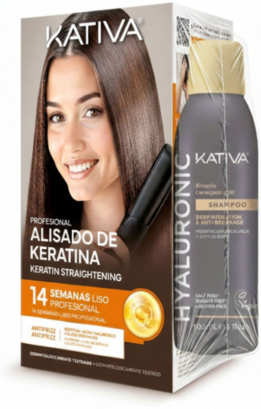 Kit de lissage à la kératine professionnel Kativa (2 pièces)