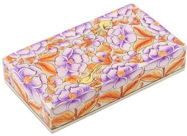 Novica Handmade Blooming Kashmir In Purple Wood Decorative Box