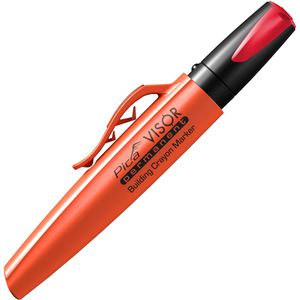 Pica Signierkreide VISOR 990/40, rot, rund, Drehmechanik, Köcherschoner mit Halteclip