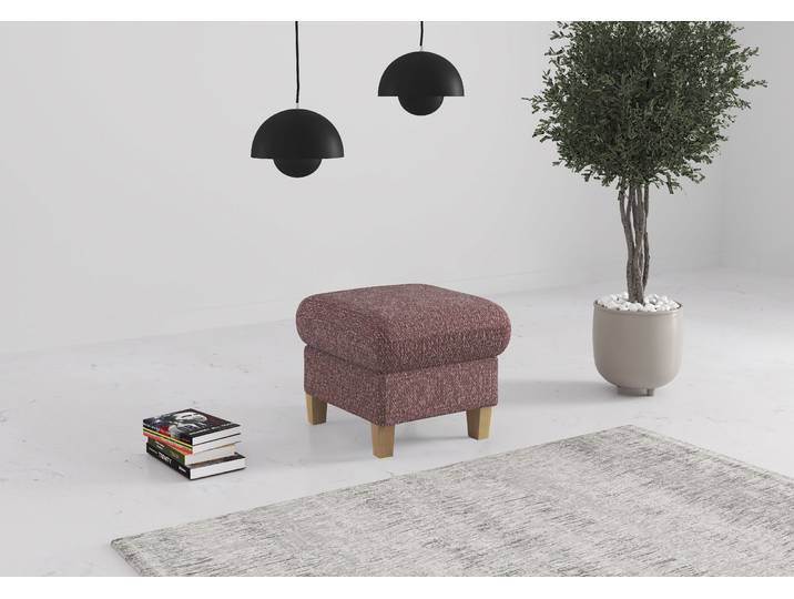 Polsterhocker OTTO HOME Glendale , rosa (aubergine), B:58cm H:48cm T:58cm, 100% Polyester, Hocker, Polsterhocker, mit Stauraum